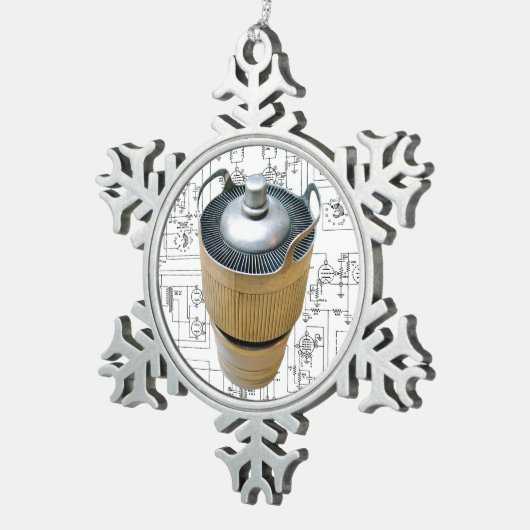 Schematische vormgeving voor keramische zendbuizen tin sneeuwvlok ornament (Rechts)