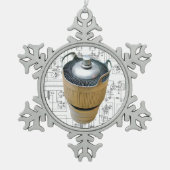 Schematische vormgeving voor keramische zendbuizen tin sneeuwvlok ornament (Voorkant)