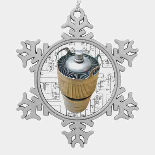 Schematische vormgeving voor keramische zendbuizen tin sneeuwvlok ornament (Voorkant)