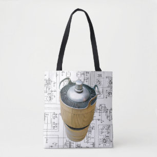 Schematische vormgeving voor keramische zendbuizen tote bag