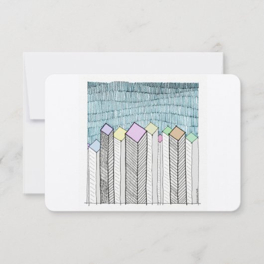 schematische wolkenkrabbers notitiekaartje (Voorkant)