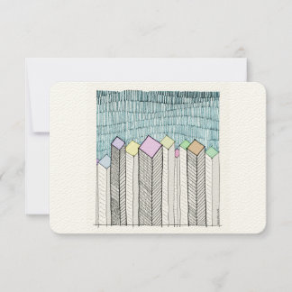 schematische wolkenkrabbers notitiekaartje