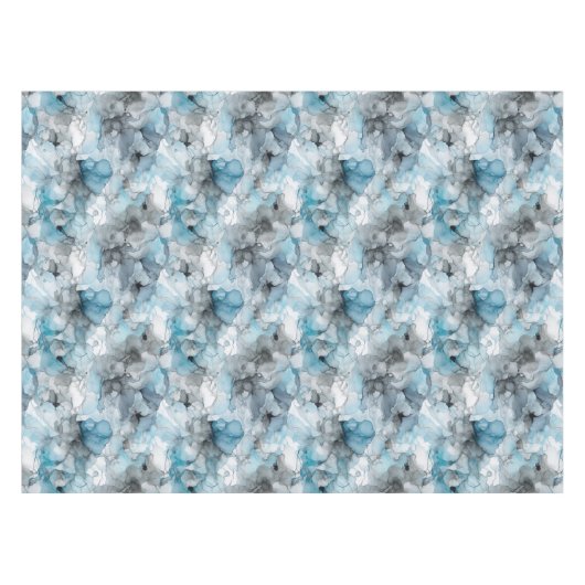 schemerblauwe grijze alcohol vloeibare inkt wervel tafelkleed (Voorkant (Horizontaal))