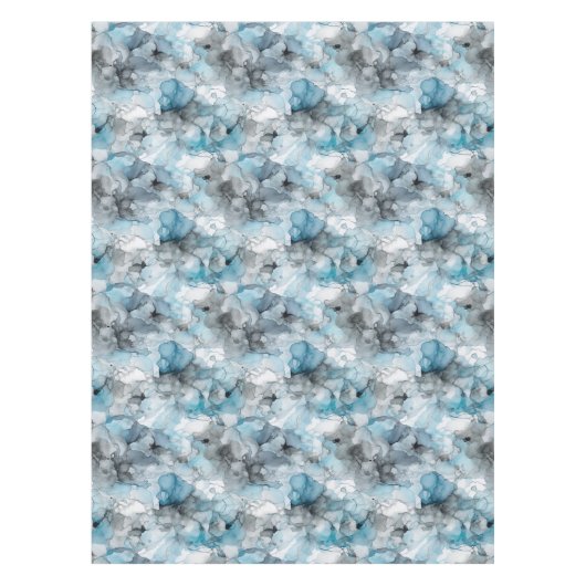 schemerblauwe grijze alcohol vloeibare inkt wervel tafelkleed (Voorkant)