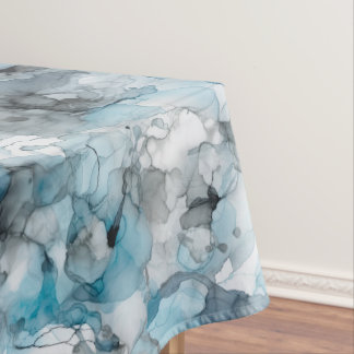 schemerblauwe grijze alcohol vloeibare inkt wervel tafelkleed