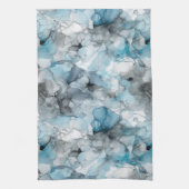 schemerblauwe grijze alcohol vloeibare inkt wervel theedoek (Verticaal)