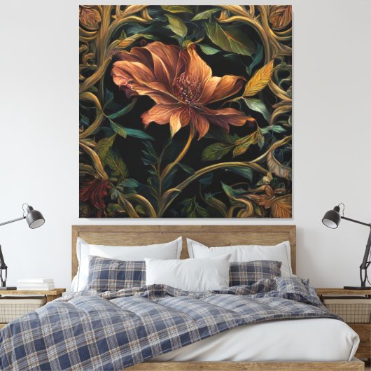 Schemerbloem Canvas Afdruk (Insitu (Slaapkamer))