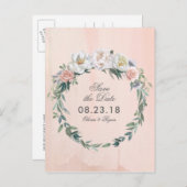 schemerbloemen voor Waterverf | Save the date Aankondigingskaart (Voorkant / Achterkant)