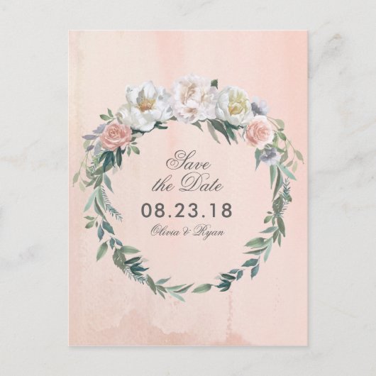 schemerbloemen voor Waterverf | Save the date Aankondigingskaart (Voorkant)