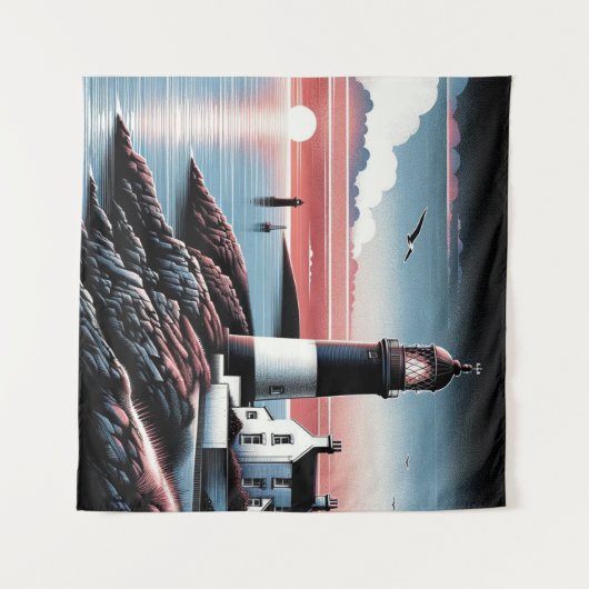 schemerdonker boven rustig water wandkleed (Voorkant (horizontaal))