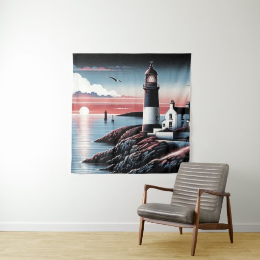 schemerdonker boven rustig water wandkleed (In situ)