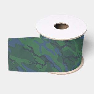 Schemergroene camouflage grosgrain lint