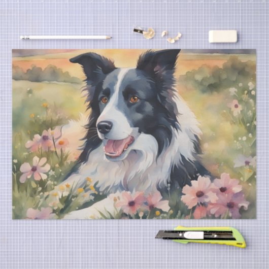 schemerharmonie: Border Collie Decoupage Tissuepapier (Craft)