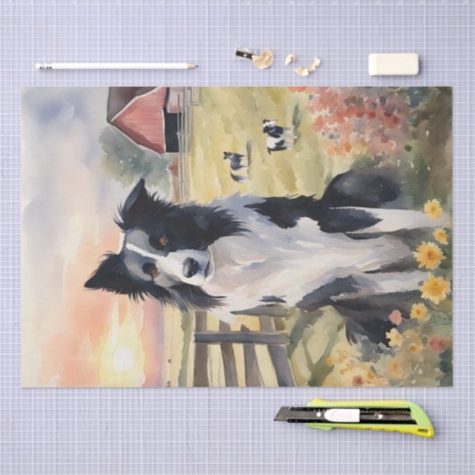 schemerharmonie: Border Collie Decoupage Tissuepapier (Craft)