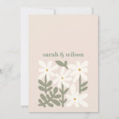 Schemerige Blush Retro Minimaal Bloemstuk Bruiloft Kaart (Achterkant)