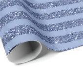 Schemerige Indigo Glitter Style Horizontale Strepe Cadeaupapier (Rol Hoek)