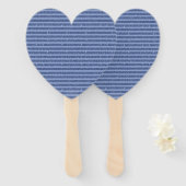 Schemerige Indigo Glitter Style Horizontale Strepe Handwaaier (Voorkant en achterkant)