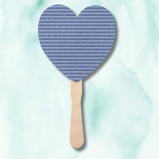 Schemerige Indigo Glitter Style Horizontale Strepe Handwaaier