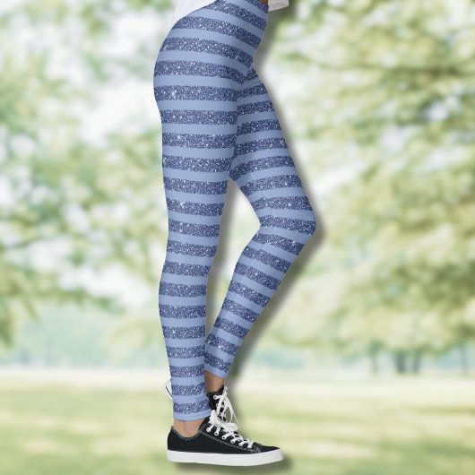 Schemerige Indigo Glitter Style Horizontale Strepe Leggings