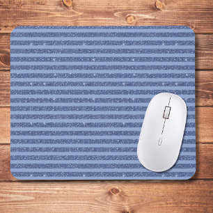 Schemerige Indigo Glitter Style Horizontale Strepe Muismat