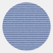 Schemerige Indigo Glitter Style Horizontale Strepe Ronde Sticker (Voorkant)