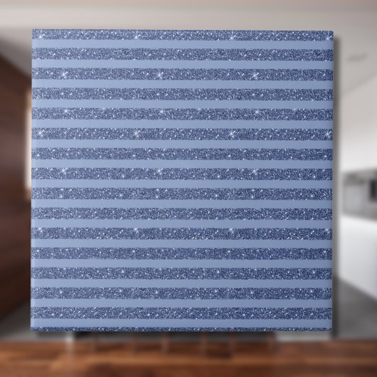 Schemerige Indigo Glitter Style Horizontale Strepe Tegeltje