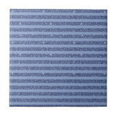 Schemerige Indigo Glitter Style Horizontale Strepe Tegeltje (Voorkant)