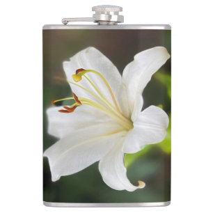Schemerige witte lelie heupfles