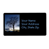 schemering bij de bomen in de Adresetiketten van d Etiket (Voorkant)