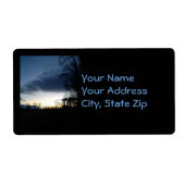 schemering bij de bomen in de Adresetiketten van d Etiket (Voorkant)