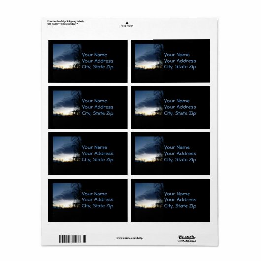 schemering bij de bomen in de Adresetiketten van d Etiket (Full Sheet)