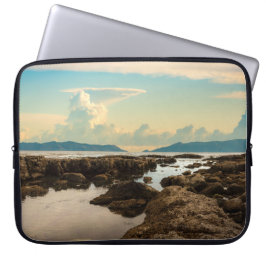 Schemering bij de getijdenpoelen bij Cabrillo Beac Laptop Sleeve