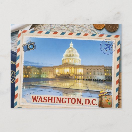 Schemering bij het Capitool – Washington, D.C. Briefkaart (Voorkant)