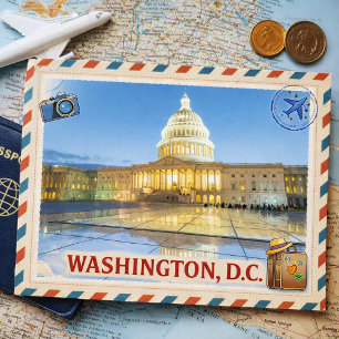 Schemering bij het Capitool – Washington, D.C. Briefkaart