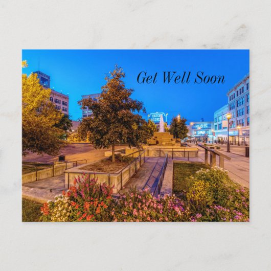 Schemering Bij Park Central Square Beterschap Al G Briefkaart (Voorkant)