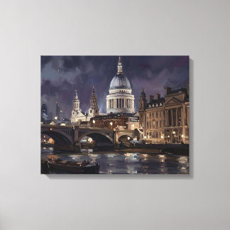 Schemering boven de St Paul's Cathedral, Londen Canvas Afdruk