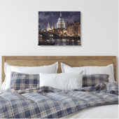 Schemering boven de St Paul's Cathedral, Londen Canvas Afdruk (Insitu (Slaapkamer))