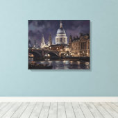 Schemering boven de St Paul's Cathedral, Londen Canvas Afdruk (Insitu (Houten vloer))