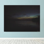 Schemering boven een rustig meer canvas afdruk (Insitu (Houten vloer))
