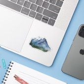 Schemering boven Fir Ridge Sticker (Laptop met iPhone)