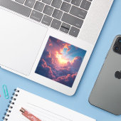 Schemering Breekt Door – Dramatisch Schemerlandsch Sticker (Laptop met iPhone)