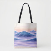 Schemering driftvloeistof Abstracte kustlijn Tote Bag (Voorkant)