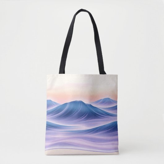 Schemering driftvloeistof Abstracte kustlijn Tote Bag (Voorkant)