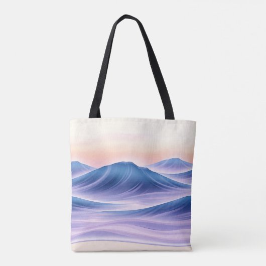 Schemering driftvloeistof Abstracte kustlijn Tote Bag (Achterkant)