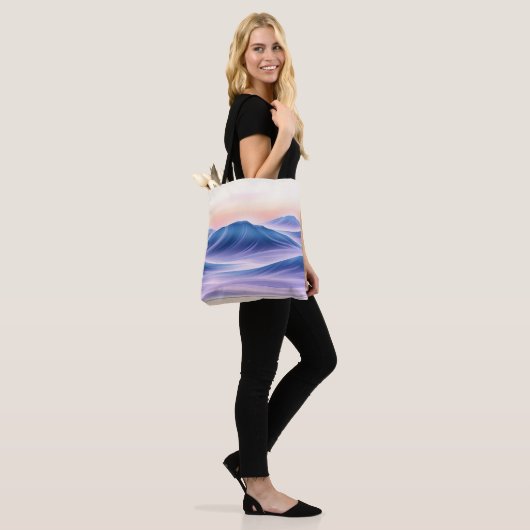 Schemering driftvloeistof Abstracte kustlijn Tote Bag (Op model)