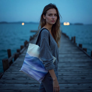 Schemering driftvloeistof Abstracte kustlijn Tote Bag