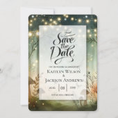 Schemering Fluisteringen van het Bos Bruiloft Save The Date (Voorkant)