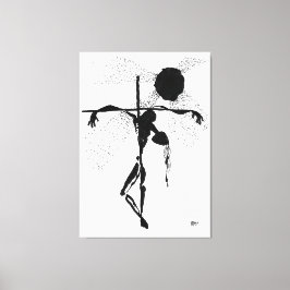 Schemering - Inkt tekening En de beruchte mensen w Canvas Afdruk