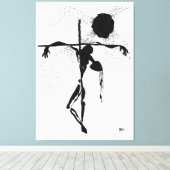 Schemering - Inkt tekening En de beruchte mensen w Canvas Afdruk (Insitu (Houten vloer))