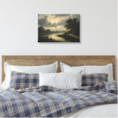 Schemering op het Nederlandse Kanaal Canvas Afdruk (Insitu (Slaapkamer))
